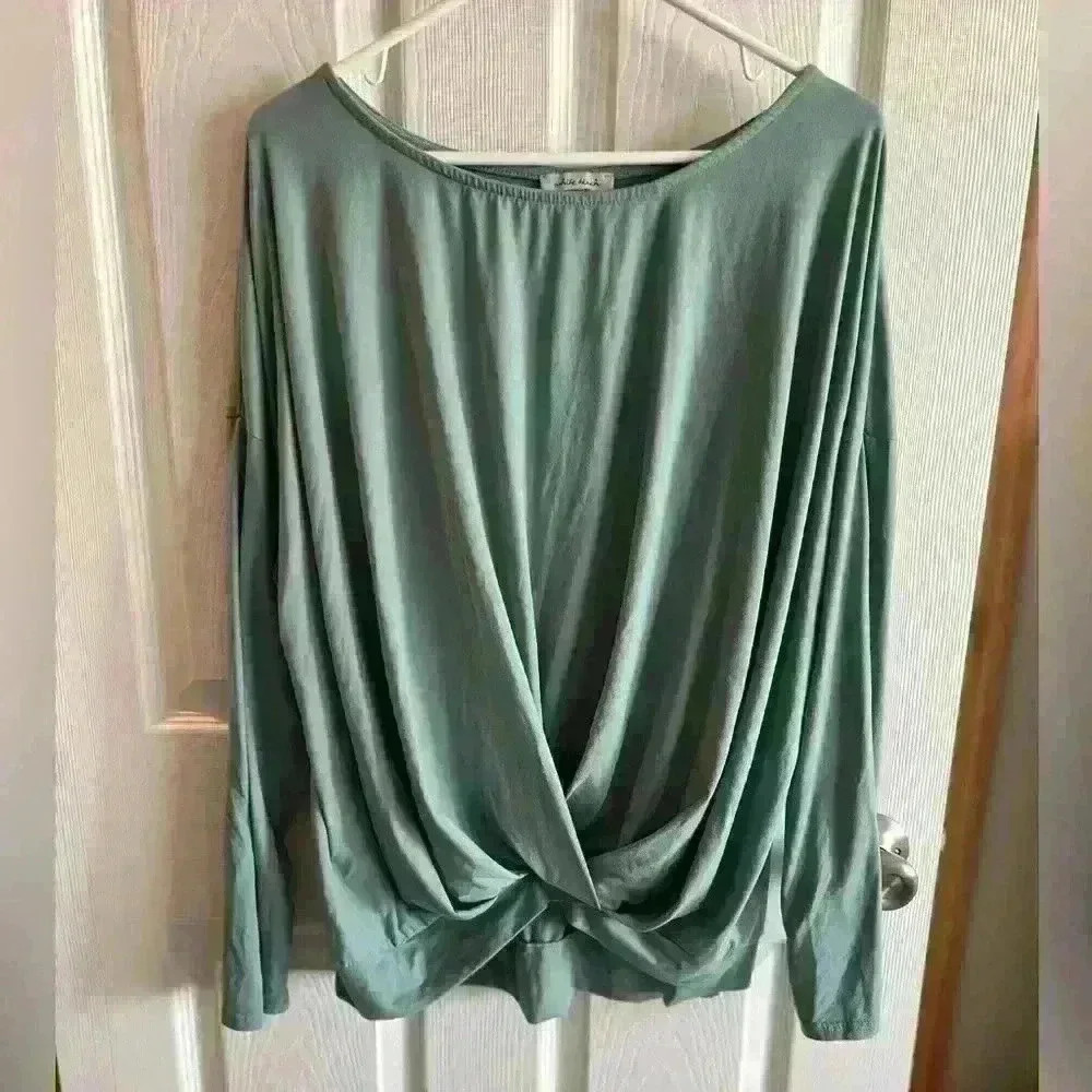 White Birch seafoam long sleeve top